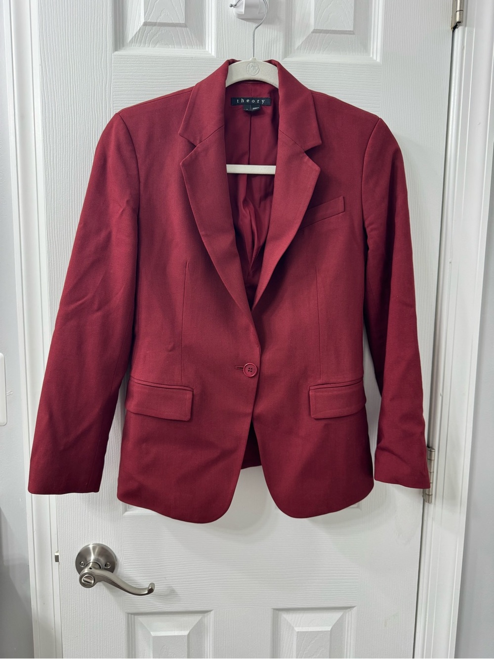 Theory Women's Wine Red Single-Button Blazer